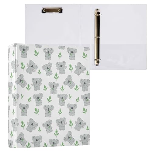 Koala-Blätter-Muster, 3 D-Ringbuch, A4, 1 Packung mit 200 Blatt, für Kinder, Schulbedarf, Damen, Herren, Büro von Mnsruu