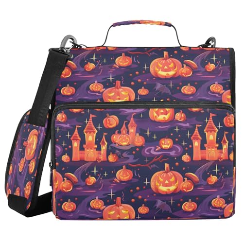Magic Pumpkin Bindertasche mit Reißverschluss, mit Griff, Schultergurt, 3-Ringbuch, Organizer für Schule, Arbeit, Büro Magic Pumpkin Bindertasche mit Reißverschluss, mit Griff, Schultergurt, 3-Ringbuch, Organizer für Schule, Arbeit, Büro von Mnsruu