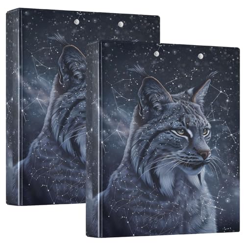 Maine Coon Night Sky 3 D-Ringbuch, A4, 2 Stück mit 200 Blatt, für Kinder, Schulbedarf, Damen, Herren, Büro von Mnsruu