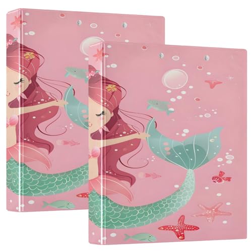 Mnsruu Meerjungfrau mit Kranz, Seestern, Pink, 3-Ringbücher mit 3 transparenten Innenfächern, Klemmbrett, vielseitige Ordner, 200 Blatt, für Büro, Zuhause, Schule, 1 Packung Mnsruu Meerjungfrau mit Kranz, Seestern, Pink, 3-Ringbücher mit 3 transparenten Innenfächern, Klemmbrett, vielseitige Ordner, 200 Blatt, für Büro, Zuhause, Schule, 1 Packung von Mnsruu