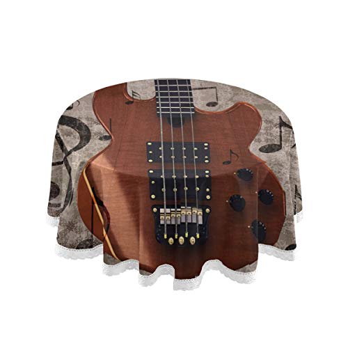 Mnsruu Runde Tischdecke im Vintage-Design, 152,4 cm, mit Musik-Gitarre, dekoratives Spitzenmakramee für Buffet, Party, Urlaub, Abendessen Mnsruu Runde Tischdecke im Vintage-Design, 152,4 cm, mit Musik-Gitarre, dekoratives Spitzenmakramee für Buffet, Party, Urlaub, Abendessen von Mnsruu