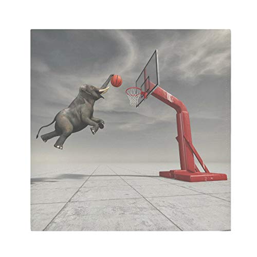 Mnsruu Servietten mit Elefanten- und Basketball-Motiv, aus Polyester, mit gesäumten Kanten, 1 Stück, übergroß, 50,5 x 50,5 cm, für Hochzeit, Party, Familienurlaub Mnsruu Servietten mit Elefanten- und Basketball-Motiv, aus Polyester, mit gesäumten Kanten, 1 Stück, übergroß, 50,5 x 50,5 cm, für Hochzeit, Party, Familienurlaub von Mnsruu