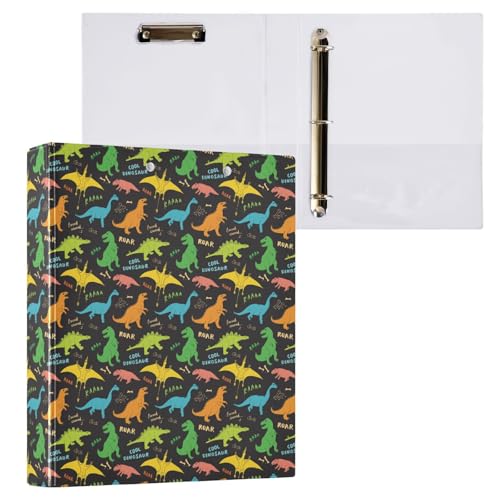 Niedliche Cartoon-Dinosaurier, 3-D-Ringbuch, A4, 1 Packung mit 200 Blatt, für Kinder, Schulbedarf, Damen, Herren, Büro Niedliche Cartoon-Dinosaurier, 3-D-Ringbuch, A4, 1 Packung mit 200 Blatt, für Kinder, Schulbedarf, Damen, Herren, Büro von Mnsruu