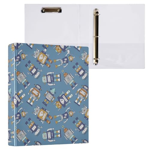 Niedliche bunte Vintage-Roboter, 3-D-Ringbuch, A4, 1 Packung mit 200 Blatt, für Kinder, Schulbedarf, Damen, Herren, Büro Niedliche bunte Vintage-Roboter, 3-D-Ringbuch, A4, 1 Packung mit 200 Blatt, für Kinder, Schulbedarf, Damen, Herren, Büro von Mnsruu
