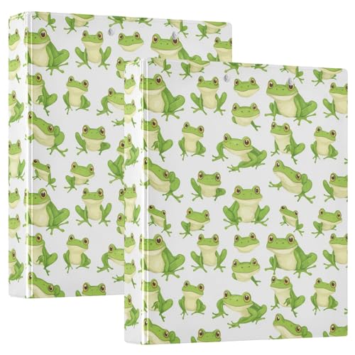 Niedliche grüne Frösche 3 D-Ringbuch, A4, 2 Stück mit 200 Blatt, für Kinder, Schulbedarf, Damen, Herren, Büro von Mnsruu