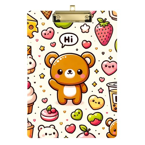 Niedlicher Teddybär in verschiedenen Formen von Süß- und Dessert-Acryl-Klemmbrett mit Metallclip, Standard-A4-Größe, 31,8 x 22,9 cm, Klemmbretter für Krankenschwestern, Studenten, Lehrer, Frauen, Niedlicher Teddybär in verschiedenen Formen von Süß- und Dessert-Acryl-Klemmbrett mit Metallclip, Standard-A4-Größe, 31,8 x 22,9 cm, Klemmbretter für Krankenschwestern, Studenten, Lehrer, Frauen, von Mnsruu