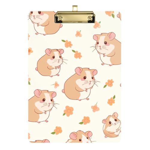 Niedliches kleines Hamster-Klemmbrett aus Acryl mit Metallclip, Standard-A4-Größe, 31,8 x 22,9 cm, Klemmbretter für Krankenschwestern, Studenten, Lehrer, Frauen, Männer, Klassenzimmer, Büro von Mnsruu