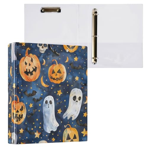 Ordner mit 3 Ringen, Halloween-Muster, 12 Aktenordner für 200 Blatt, Aktenaufbewahrung für Damen, Herren, Schule, Bürobedarf von Mnsruu