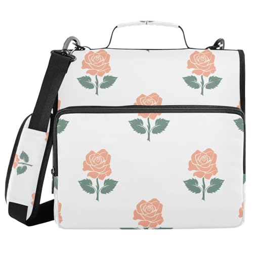 Ordner mit 3 Ringen, Reißverschluss, Schulterriemen, Blumenblätter, Fliesenordner, Tasche, Fächermappe, Aufbewahrung, mehrere Taschen Ordner mit 3 Ringen, Reißverschluss, Schulterriemen, Blumenblätter, Fliesenordner, Tasche, Fächermappe, Aufbewahrung, mehrere Taschen von Mnsruu