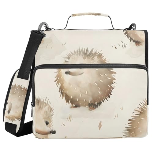 Ordner mit 3 Ringen, Reißverschluss, mit Schultergurt, Aquarell-Igel, Malerei, Ordner, Tasche, Fächermappe, Aufbewahrung, mehrere Taschen Ordner mit 3 Ringen, Reißverschluss, mit Schultergurt, Aquarell-Igel, Malerei, Ordner, Tasche, Fächermappe, Aufbewahrung, mehrere Taschen von Mnsruu