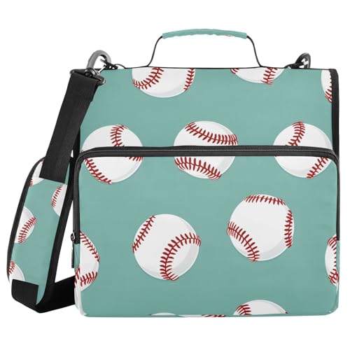 Ordner mit 3 Ringen, Reißverschluss, mit Schultergurt, Baseball-Grün, Fächermappe mit mehreren Taschen Ordner mit 3 Ringen, Reißverschluss, mit Schultergurt, Baseball-Grün, Fächermappe mit mehreren Taschen von Mnsruu