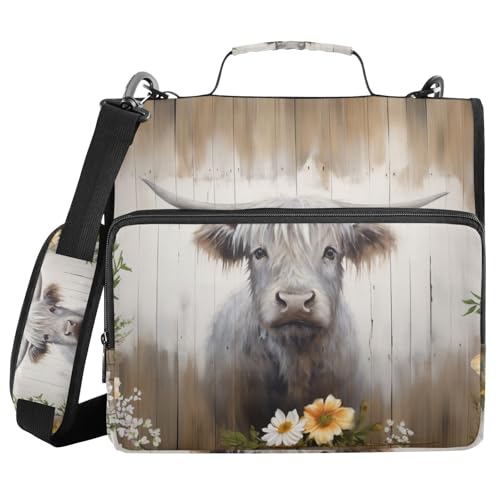 Ordner mit 3 Ringen, Reißverschluss, mit Schultergurt, Frühlingsrinder, Blumen, Ordner, Tasche, Fächermappe, Aufbewahrung, mehrere Taschen Ordner mit 3 Ringen, Reißverschluss, mit Schultergurt, Frühlingsrinder, Blumen, Ordner, Tasche, Fächermappe, Aufbewahrung, mehrere Taschen von Mnsruu