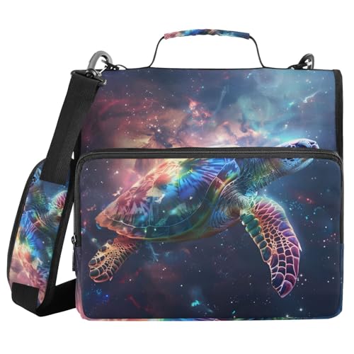 Ordner mit 3 Ringen, Reißverschluss, mit Schultergurt, Schildkröte, Weltraum, Galaxie, Fächermappe, Ordner, Aufbewahrung, mehrere Taschen Ordner mit 3 Ringen, Reißverschluss, mit Schultergurt, Schildkröte, Weltraum, Galaxie, Fächermappe, Ordner, Aufbewahrung, mehrere Taschen von Mnsruu