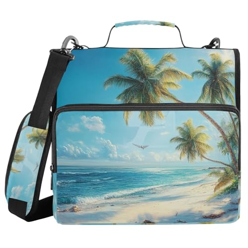 Ordner mit 3 Ringen, Reißverschluss, mit Schultergurt, Strandpalmen, Himmel, Fächermappe, Ordner, Aufbewahrung, mehrere Taschen Ordner mit 3 Ringen, Reißverschluss, mit Schultergurt, Strandpalmen, Himmel, Fächermappe, Ordner, Aufbewahrung, mehrere Taschen von Mnsruu