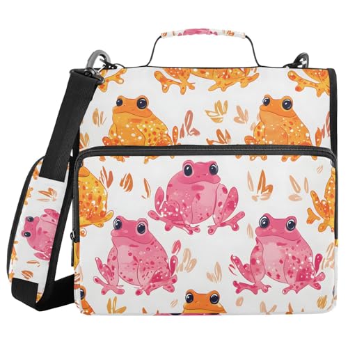 Ordner mit 3 Ringen, Reißverschluss, mit Schultergurt, gelber Frosch, Fächermappe, mehrere Taschen Ordner mit 3 Ringen, Reißverschluss, mit Schultergurt, gelber Frosch, Fächermappe, mehrere Taschen von Mnsruu