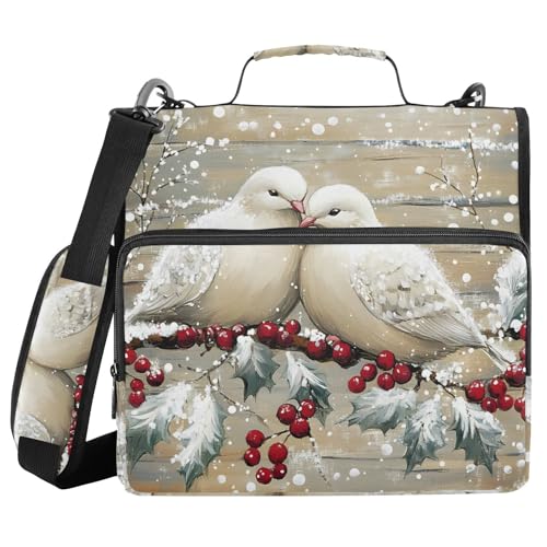 Ordner mit 3 Ringen, Reißverschluss, mit Schultergurt, niedlicher Vogel, weiß, Fächermappe mit mehreren Taschen Ordner mit 3 Ringen, Reißverschluss, mit Schultergurt, niedlicher Vogel, weiß, Fächermappe mit mehreren Taschen von Mnsruu