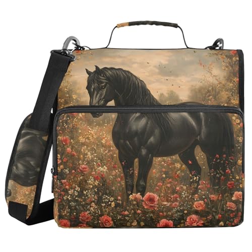 Ordner mit 3 Ringen und Reißverschluss, mit Schultergurt, J-Bindertasche, Fächermappe, mehrere Taschen Ordner mit 3 Ringen und Reißverschluss, mit Schultergurt, J-Bindertasche, Fächermappe, mehrere Taschen von Mnsruu
