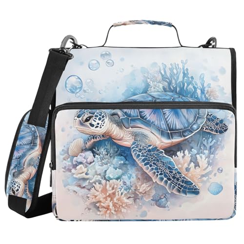 Ordner mit 3 Ringen und Reißverschluss, mit Schultergurt, Meeresschildkröte, Schwimmen, Ordner, Fächermappe, Aufbewahrung, mehrere Taschen Ordner mit 3 Ringen und Reißverschluss, mit Schultergurt, Meeresschildkröte, Schwimmen, Ordner, Fächermappe, Aufbewahrung, mehrere Taschen von Mnsruu