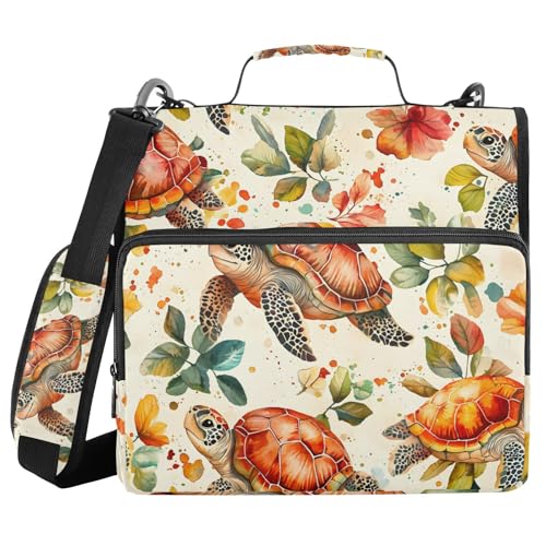 Ordner mit 3 Ringen und Reißverschluss, mit Schultergurt, Tierfliesen, Schildkrötenmuster, Ordner, Tasche, Fächermappe, Aufbewahrung, mehrere Taschen Ordner mit 3 Ringen und Reißverschluss, mit Schultergurt, Tierfliesen, Schildkrötenmuster, Ordner, Tasche, Fächermappe, Aufbewahrung, mehrere Taschen von Mnsruu
