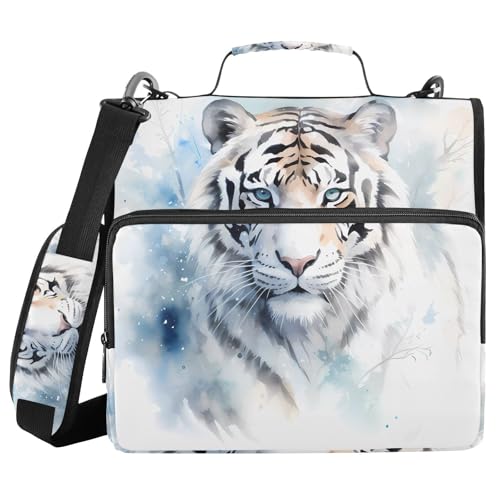 Ordner mit 3 Ringen und Reißverschluss, mit Schultergurt, Tiermuster, Tiger, Aquarell, Fächermappe, Ordner, Aufbewahrung, mehrere Taschen Ordner mit 3 Ringen und Reißverschluss, mit Schultergurt, Tiermuster, Tiger, Aquarell, Fächermappe, Ordner, Aufbewahrung, mehrere Taschen von Mnsruu