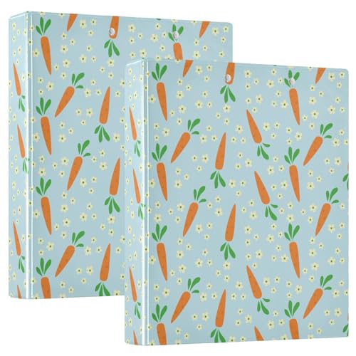 Osterkarotten und Blumen, 3 D-Ringordner, A4, 2 Stück mit 200 Blatt, für Kinder, Schulbedarf, Damen, Herren, Büro Osterkarotten und Blumen, 3 D-Ringordner, A4, 2 Stück mit 200 Blatt, für Kinder, Schulbedarf, Damen, Herren, Büro von Mnsruu