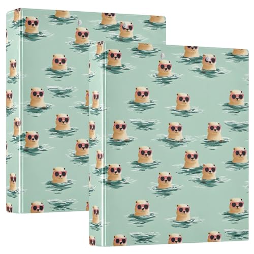 Otter-Muster, 3 D-Ringordner, A4, 2 Stück mit 200 Blatt, für Kinder, Schulbedarf, Damen, Herren, Büro Otter-Muster, 3 D-Ringordner, A4, 2 Stück mit 200 Blatt, für Kinder, Schulbedarf, Damen, Herren, Büro von Mnsruu