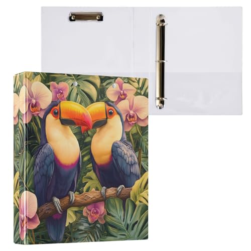 Phalaenopsis Tukan Tropische Blume 3 D-Ringbuch A4 1 Packung mit 200 Blatt für Kinder, Schulbedarf, Damen, Herren, Büro von Mnsruu