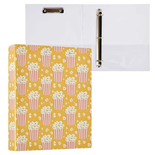 Popcorn-Muster, 3 D-Ringordner, A4, 1 Packung mit 200 Blatt, für Kinder, Schulbedarf, Damen, Herren, Büro Popcorn-Muster, 3 D-Ringordner, A4, 1 Packung mit 200 Blatt, für Kinder, Schulbedarf, Damen, Herren, Büro von Mnsruu