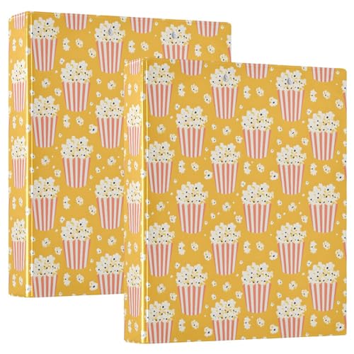 Popcorn-Muster, 3 D-Ringordner, A4, 2 Stück mit 200 Blatt, für Kinder, Schulbedarf, Damen, Herren, Büro Popcorn-Muster, 3 D-Ringordner, A4, 2 Stück mit 200 Blatt, für Kinder, Schulbedarf, Damen, Herren, Büro von Mnsruu