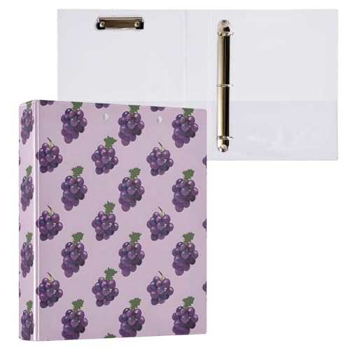Ringbuch mit 3 D-Ringen, Traubenmuster, A4, 1 Packung mit 200 Blatt, für Kinder, Schulbedarf, Damen, Herren, Büro von Mnsruu