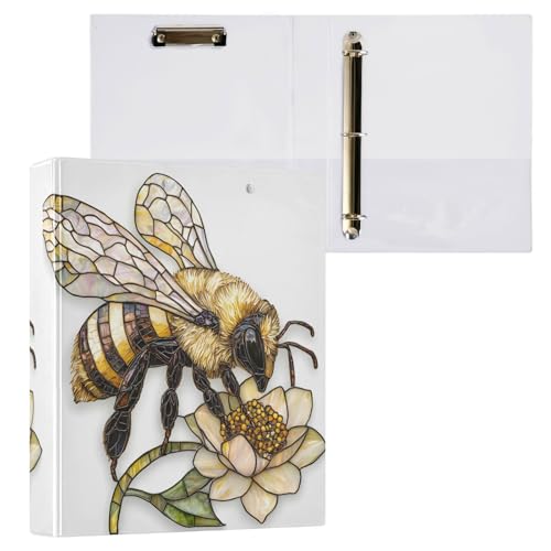 Ringbuch mit 3 Ringen, Bienenblüte I für 200 Blatt, Aktenaufbewahrung für Damen, Herren, Schule, Bürobedarf von Mnsruu