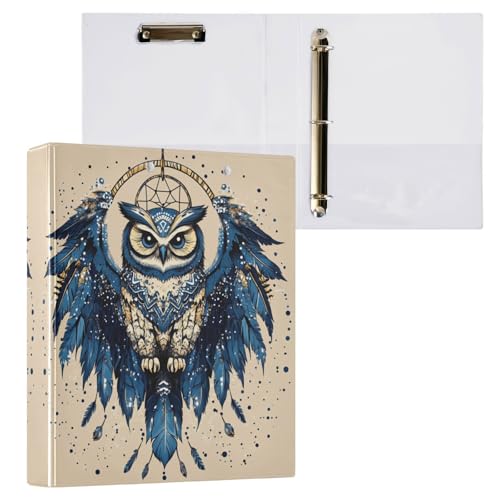 Ringbuch mit 3 Ringen, Boho-Eule, Traumfänger, für 200 Blatt, Aktenaufbewahrung für Damen, Herren, Schule, Bürobedarf Ringbuch mit 3 Ringen, Boho-Eule, Traumfänger, für 200 Blatt, Aktenaufbewahrung für Damen, Herren, Schule, Bürobedarf von Mnsruu