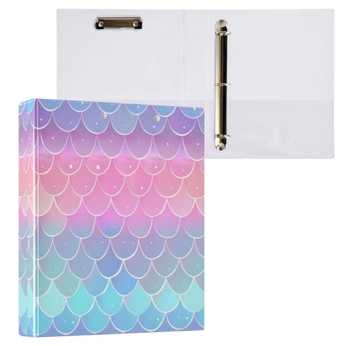 Ringbuch mit 3 Ringen, Fischschuppen, Pink, für 200 Blatt, Aktenaufbewahrung für Damen, Herren, Schule, Bürobedarf von Mnsruu