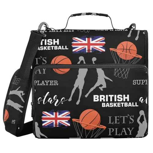 Ringbuch mit 3 Ringen, Reißverschluss, Basketball-Grunge-Flagge, 3,8 cm Ringbuch-Organizer-Tasche mit Schultergurt, passend für 33-Zoll-Laptops und 500 Blatt Ringbuch mit 3 Ringen, Reißverschluss, Basketball-Grunge-Flagge, 3,8 cm Ringbuch-Organizer-Tasche mit Schultergurt, passend für 33-Zoll-Laptops und 500 Blatt von Mnsruu