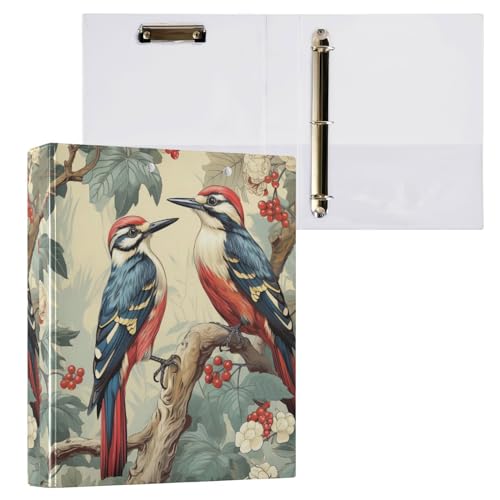 Ringbuch mit 3 Ringen, Vintage-Vogel-Malmappe für 200 Blatt, Aktenaufbewahrung für Damen, Herren, Schule, Bürobedarf Ringbuch mit 3 Ringen, Vintage-Vogel-Malmappe für 200 Blatt, Aktenaufbewahrung für Damen, Herren, Schule, Bürobedarf von Mnsruu