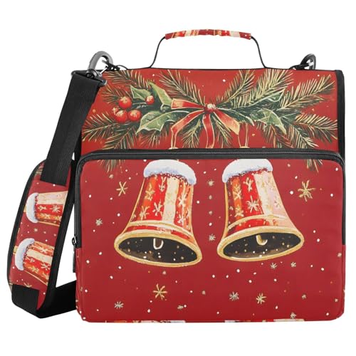 Ringbuch mit 3 Ringen, Weihnachtsglocken, 3,8 cm Ringbuch-Organizer-Tasche mit Schultergurt, passend für 33-Zoll-Laptops und 500 Blatt Ringbuch mit 3 Ringen, Weihnachtsglocken, 3,8 cm Ringbuch-Organizer-Tasche mit Schultergurt, passend für 33-Zoll-Laptops und 500 Blatt von Mnsruu
