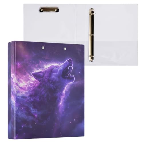 Ringbuch mit 3 Ringen, Wölfe mit Lightning-Dateiordner für 200 Blatt, Aktenaufbewahrung für Damen, Herren, Schule, Bürobedarf Ringbuch mit 3 Ringen, Wölfe mit Lightning-Dateiordner für 200 Blatt, Aktenaufbewahrung für Damen, Herren, Schule, Bürobedarf von Mnsruu