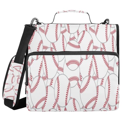 Ringbuch mit 3 Ringen, nahtloses Muster, 3,8 cm (1,5 Zoll) Ringbuch-Organizer-Tasche mit Schultergurt, passend für 13-Zoll-Laptops und 500 Blatt von Mnsruu