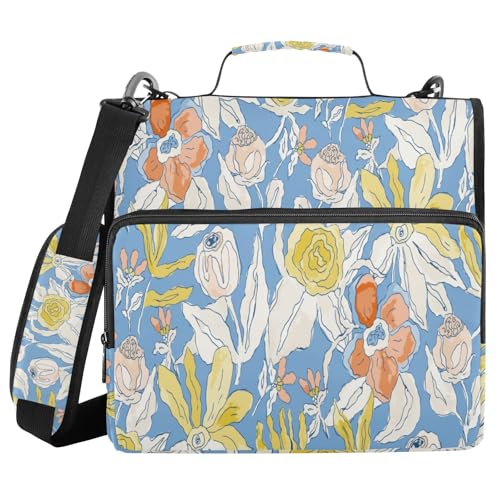 Ringbuch mit 3 Ringen, niedlich, feminin, 3,8 cm (1,5 Zoll) Ringbuch-Organizer-Tasche mit Schultergurt, passend für 13-Zoll-Laptops und 500 Blatt von Mnsruu