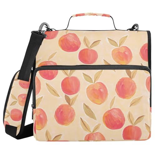 Ringbuch mit 3 Ringen und Reißverschluss, Gouache-Motiv, 3,8 cm (1,5 Zoll) Ringbuch-Organizer-Tasche mit Schultergurt, passend für 33-Zoll-Laptops und 500 Blatt von Mnsruu