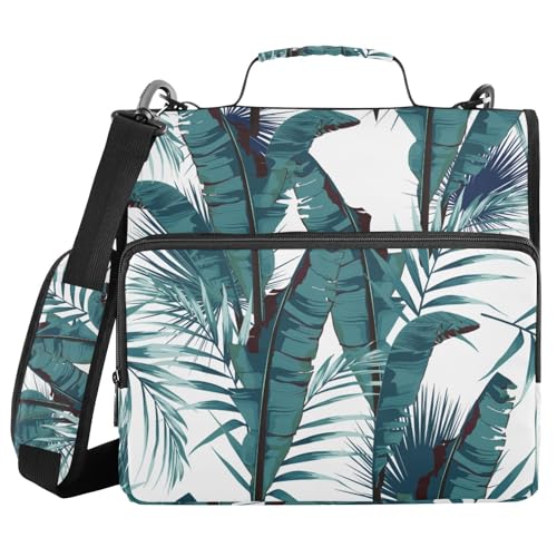 Ringbuch mit 3 Ringen und Reißverschluss, Palm-Bananenblatt-Pflanzen, 3,8 cm Ringbuch-Organizer-Tasche mit Schultergurt, passend für 33-Zoll-Laptops und 500 Blatt Ringbuch mit 3 Ringen und Reißverschluss, Palm-Bananenblatt-Pflanzen, 3,8 cm Ringbuch-Organizer-Tasche mit Schultergurt, passend für 33-Zoll-Laptops und 500 Blatt von Mnsruu