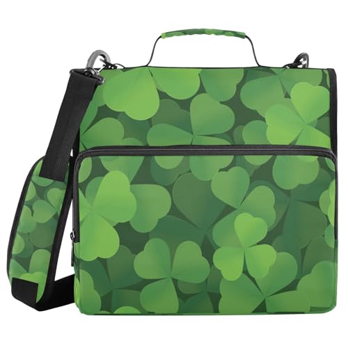 Ringbuch mit 3 Ringen und Reißverschluss, St Patricks-Muster, 3,8 cm Ringbuch-Organizer-Tasche mit Schultergurt, passend für 33-Zoll-Laptops und 500 Blatt Ringbuch mit 3 Ringen und Reißverschluss, St Patricks-Muster, 3,8 cm Ringbuch-Organizer-Tasche mit Schultergurt, passend für 33-Zoll-Laptops und 500 Blatt von Mnsruu