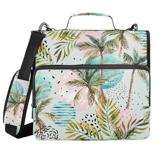 Ringbuch mit 3 Ringen und Reißverschluss, abstrakte Sommerpalme, 3,8 cm Ringbuch-Organizer-Tasche mit Schultergurt, passend für 13-Zoll-Laptops und 500 Blatt Ringbuch mit 3 Ringen und Reißverschluss, abstrakte Sommerpalme, 3,8 cm Ringbuch-Organizer-Tasche mit Schultergurt, passend für 13-Zoll-Laptops und 500 Blatt von Mnsruu