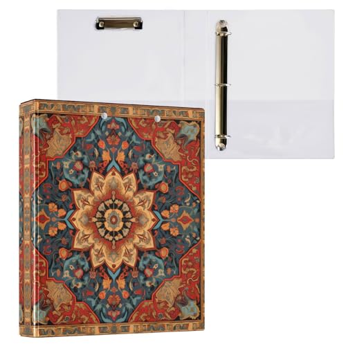 Ringordner mit 3 Ringen, Vintage, indisches Mandala, Braun, für 200 Blatt, Aktenaufbewahrung für Damen, Herren, Schule, Bürobedarf Ringordner mit 3 Ringen, Vintage, indisches Mandala, Braun, für 200 Blatt, Aktenaufbewahrung für Damen, Herren, Schule, Bürobedarf von Mnsruu