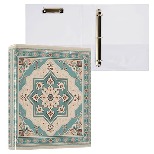 Ringordner mit 3 Ringen, Vintage, indisches Mandala, Grün, für 200 Blatt, Aktenaufbewahrung für Damen, Herren, Schule, Bürobedarf Ringordner mit 3 Ringen, Vintage, indisches Mandala, Grün, für 200 Blatt, Aktenaufbewahrung für Damen, Herren, Schule, Bürobedarf von Mnsruu