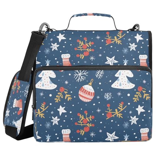 Schneesocken, Reißverschluss-Bindertasche mit Griff, Schultergurt, 3-Ringbuch, Organizer für Schule, Arbeit, Büro Schneesocken, Reißverschluss-Bindertasche mit Griff, Schultergurt, 3-Ringbuch, Organizer für Schule, Arbeit, Büro von Mnsruu