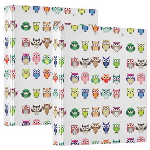 Set mit Eulen, 3 D-Ringordner, A4, 2 Stück mit 200 Blatt, für Kinder, Schulbedarf, Damen, Herren, Büro Set mit Eulen, 3 D-Ringordner, A4, 2 Stück mit 200 Blatt, für Kinder, Schulbedarf, Damen, Herren, Büro von Mnsruu