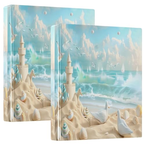 Strandszene, Möwen, 3 D-Ringbuch, A4, 2 Stück mit 200 Blatt, für Kinder, Schulbedarf, Damen, Herren, Büro Strandszene, Möwen, 3 D-Ringbuch, A4, 2 Stück mit 200 Blatt, für Kinder, Schulbedarf, Damen, Herren, Büro von Mnsruu