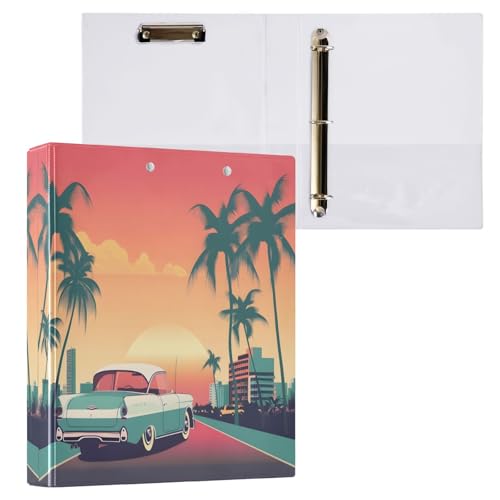 Sunrise in Miami Beach 3-Ringordner mit Klemmbrett, Aktenordner für Büro, Schule, mit Tasche von Mnsruu