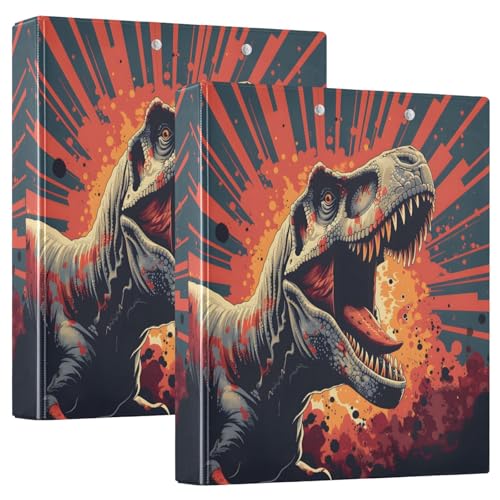 T-rex Hochformat, 3 D-Ringordner, A4, 2 Stück mit 200 Blatt, für Kinder, Schulbedarf, Damen, Herren, Büro von Mnsruu